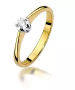 Pierścionek Bonore ze złota próby 585 z diamentem 0,1 ct