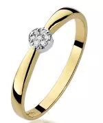 Pierścionek Bonore ze złota próby 585 z diamentem 0,04 ct
