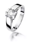 Pierścionek Bonore z białego złota próby 585 z diamentem 0,5 ct
