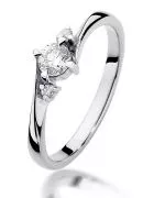 Pierścionek Bonore z białego złota próby 585 z diamentem 0,25 ct