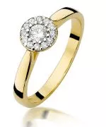 Pierścionek Bonore ze złota próby 585 z diamentem 0,12 ct