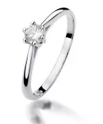 Pierścionek Bonore z białego złota próby 585 z diamentem 0,15 ct
