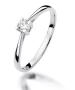 Pierścionek Bonore z białego złota próby 585 z diamentem 0,15 ct