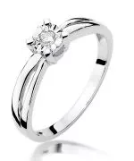 Pierścionek Bonore z białego złota próby 585 z diamentem 0,08 ct