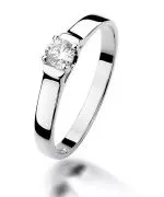 Pierścionek Bonore z białego złota próby 585 z diamentem 0,18 ct