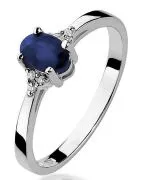 Pierścionek Bonore z białego złota próby 585 z szafirem 0,7 ct