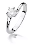 Pierścionek Bonore z białego złota próby 585 z diamentem 0,5 ct