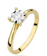 Pierścionek Bonore ze złota próby 585 z diamentem 0,2 ct
