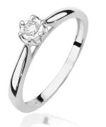 Pierścionek Bonore z białego złota próby 585 z diamentem 0,08 ct