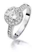 Pierścionek Bonore z białego złota próby 585 z diamentem 0,5 ct