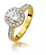 Pierścionek Bonore ze złota próby 585 z diamentem 0,4 ct