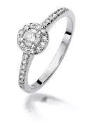 Pierścionek Bonore z białego złota próby 585 z diamentem 0,15 ct