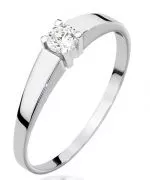 Pierścionek Bonore z białego złota próby 585 z diamentem 0,2 ct