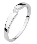 Pierścionek Bonore z białego złota próby 585 z diamentem 0,08 ct