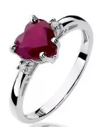 Pierścionek Bonore z białego złota próby 585 z rubinem 1,7 ct