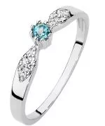 Pierścionek Bonore z białego złota próby 585 z topazem 0,15ct ct
