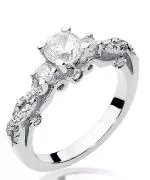 Pierścionek Bonore z białego złota próby 585 z diamentem 0,5 ct
