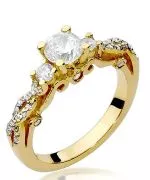 Pierścionek Bonore ze złota próby 585 z diamentem 0,7 ct