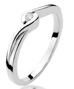 Pierścionek Bonore z białego złota próby 585 z diamentem 0,05 ct
