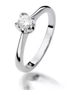 Pierścionek Bonore z białego złota próby 585 z diamentem 0,3 ct