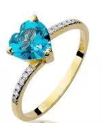 Pierścionek Bonore ze złota próby 585 z topazem 1,2 ct
