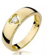 Pierścionek Bonore ze złota próby 585 z diamentem 0,1 ct