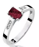 Pierścionek Bonore z białego złota próby 585 z rubinem 0,8 ct