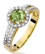 Pierścionek Bonore ze złota próby 585 z oliwinem 0,6 ct