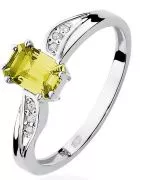 Pierścionek Bonore z białego złota próby 585 z cytrynem 0,6 ct