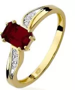Pierścionek Bonore ze złota próby 585 z granatem 0,7 ct