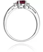 Pierścionek Bonore z białego złota próby 585 z rubinem 0,6 ct