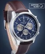 Zegarek męski DESTELL Circinus Blue Silver Brown Leather Chronograph Sapphire
