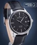 Zegarek męski DESTELL Pictor Black Silver Leather Sapphire