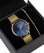 Zegarek damski BOWA Praha Navy Blue-Gold Mesh 38 Gift Set