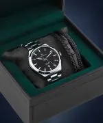 Zegarek męski DESTELL Aries Black Silver Steel Sapphire Gift Set