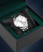 Zegarek męski DESTELL Aries Full Silver Steel Sapphire Gift Set