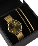 BOWA New York Petite Green-Gold Mesh 34 Gift Set (zegarek + bransoletka)