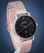 Zegarek damski BOWA Milan Black Rose-Gold Mesh 34