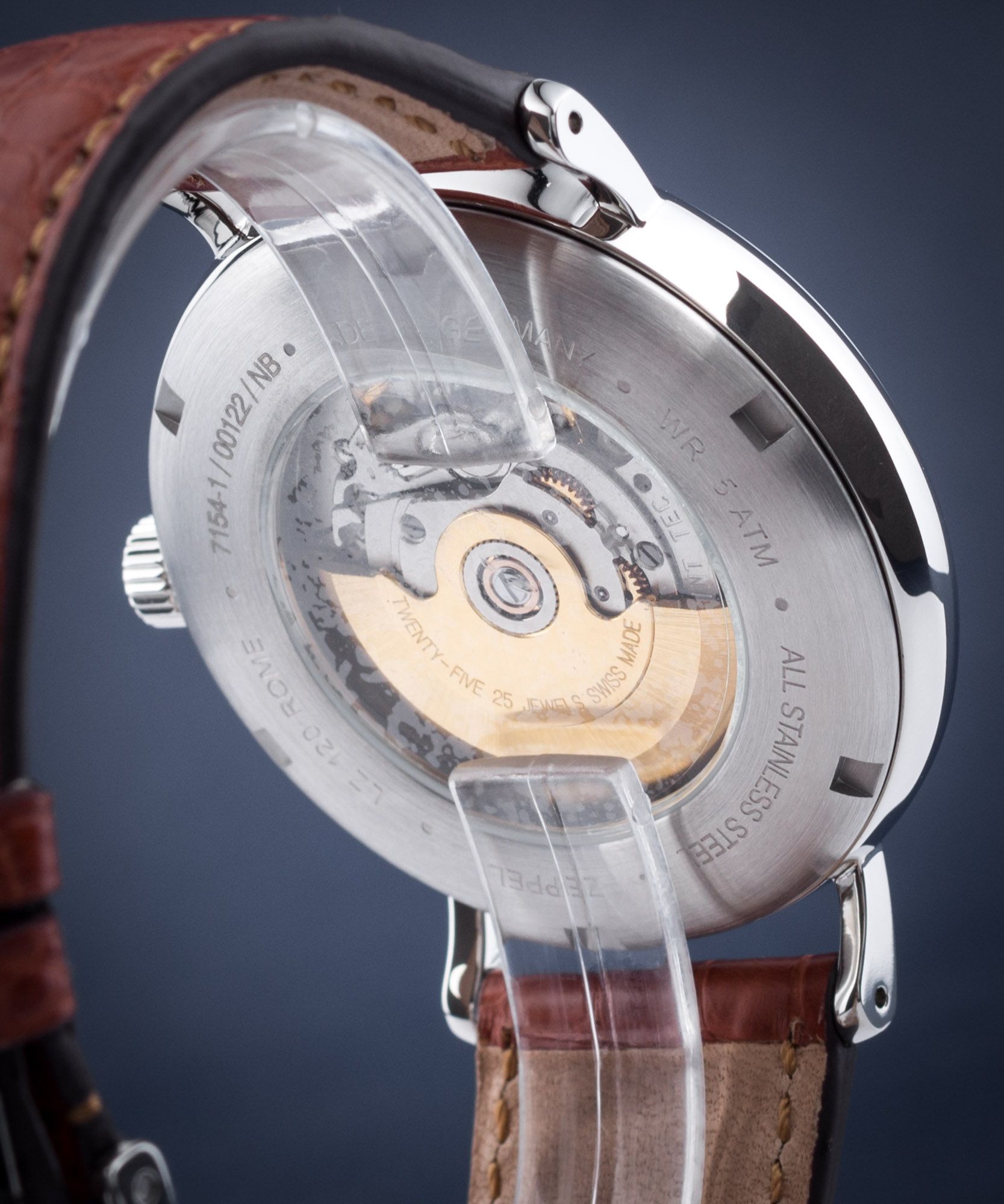 Zeppelin lz120 Rome Reloj para Hombre Analógico de Cuarzo Suizo con Brazalete de Piel de Vaca 7134-5