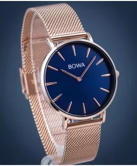 Zegarek BOWA New York Navy Blue Rose-Gold Mesh 38