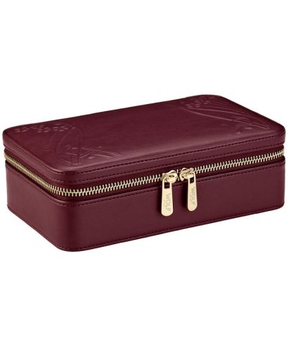 Etui na biżuterię Wolf x Liberty Ianthe Burgundy zamykane na zamek rozmiar M