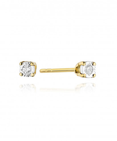 Kolczyki Bonore ze złota próby 585 z diamentem 0,03 ct