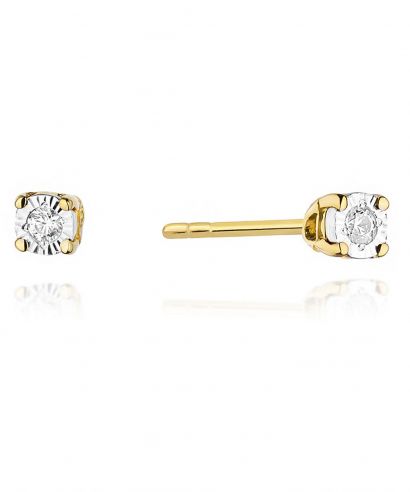 Kolczyki Bonore ze złota próby 585 z diamentem 0,03 ct