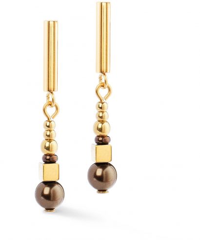 Kolczyki Coeur de Lion Shimmering Princess Gold Tone Mocha Multi Bead