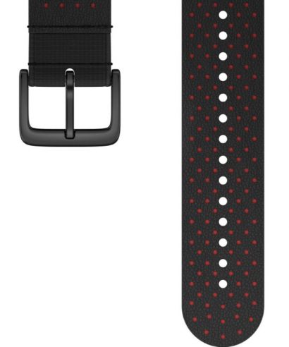Pasek Polar Perforated Leather Black-Red M/L 20 mm