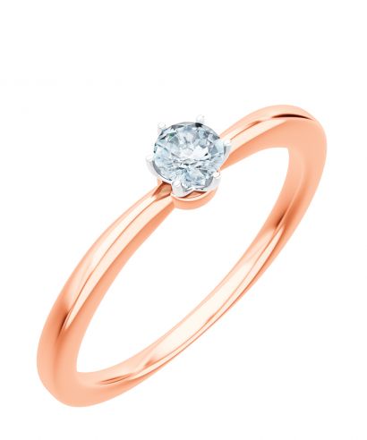 Pierścionek Bonore z różowego złota próby 585 z diamentem 0,5 ct
