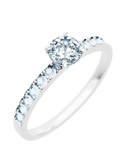 Pierścionek Bonore z białego złota próby 585 z diamentem 0,7 ct