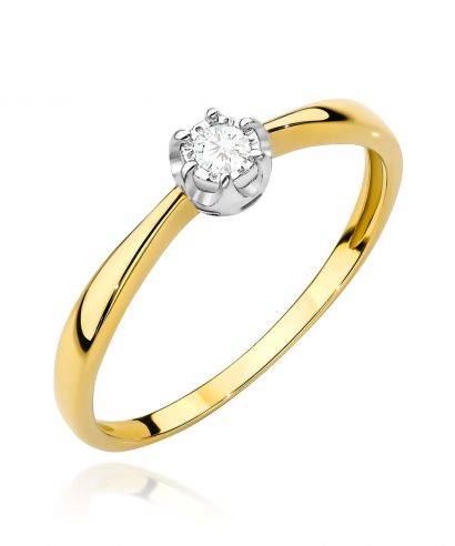 Pierścionek Bonore ze Złota próby 585 z diamentem 0,06 ct