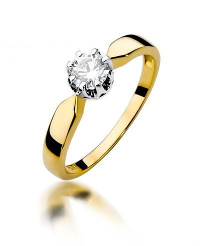 Pierścionek Bonore ze Złota próby 585 z diamentem 0,4 ct