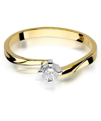 Pierścionek Bonore ze złota próby 585 z diamentem 0,2 ct